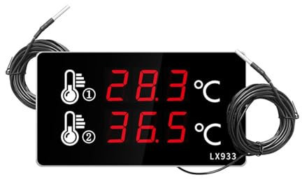 Termometro Piscina, Termometro for piscina, termometro digitale da parete con grande schermo e sensore esterno a doppia sonda