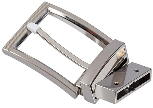 NICENEEDED 1.3 (32mm) Belt Buckle for Men, Single Prong Square Replacement Buckle, Sliver Reversible Classic Business Buckle for Suit Banquet Party Business Occasion
