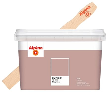Alpina PANTONE Misty Rose – Wandfarbe – inkl. gratis Rührholz – 2,5 Liter