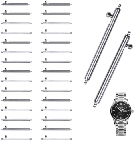 30 Pièces Aiguille de Bracelet à Libération Rapide, Barrette à Ressort en Acier Inoxydable 22mm/24mm, Compatible Bracelet Montre Connectée à Détachement Rapide 22mm/24mm, Réparation et Remplacement