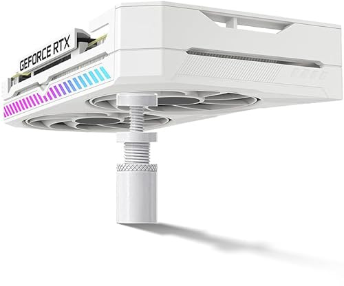 JPudinor Verstellbarer GPU-Ständer – Weiß S (26–50 mm), Magnetische Grafikkarten-Stützhalterung mit Silikonauflagen, Anti-Durchhang-Halter für kleine PC-Gehäuse
