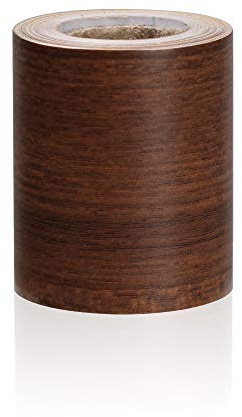 JFNKLFG Frise Murale Autocollant 5M PVC Étanche Taille Ligne Bois Marbre Auto-Adhésif Plinthe Papier Peint Salon Décor Vinyle Bordure Mur Coin Sticke(Light Brown3,5cm x 5m)