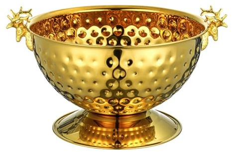 Bar Party Hirschkopf Edelstahl Eiskübel Champagner Becken Dekorativer Eiseimer Zuhause Gastronomie(Gold)