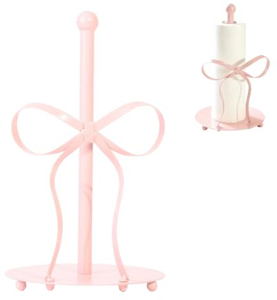 Pink Cute Kitchen Roll Holder, Pink Toilet Roll Holder, Elegant Kitchen Accessories, Bow Paper Towel Holder, Girly Gifts for Women