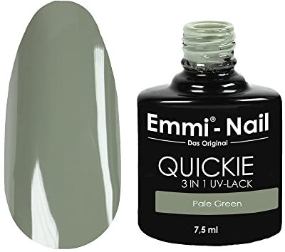 Emmi Nail Quickie Pale Green 3in1 (mystisches Grün L043) I LED UV Unter-, Farb-& Überlack I Bis zu 3 Wochen Glanz I Kratzfest, stoßfest vegan I 7,5ml