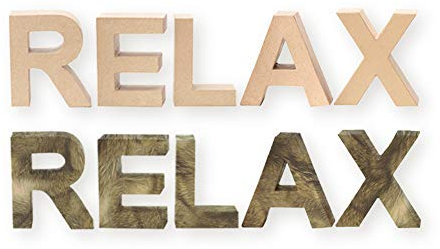 CREATIV DISCOUNT® Papp-Buchstaben-Set Relax, Deko-Schriftzug 17,5cm hoch