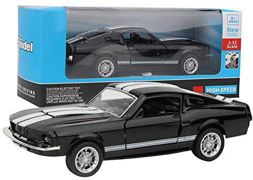 Tnfeeon Classic Die Cast Model 1:32 Mini Stimulation Alloy Pull Back Car with Light and Sound Vehicles Mould Scale Car Toy Presents for Boys Girls Toddlers [Black]