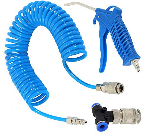 Air Duster Blow Gun Heavy Duty Air Duster Truck Lorry Van Dust 5 Metre Recoil Cleaning Hose Tools