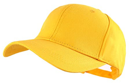LANGZHEN Baseball Dad Cap 100% Baumwolle Passt Männer Frauen Klassische Verstellbare Plain Hat (Structured-Yellow)