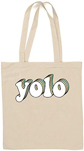 Yolo Rainbow Styled You Only Live Once Einkaufstasche aus natürlicher Baumwolle