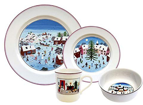 Villeroy & Boch Naif Service de table de Noël 4 pièces – Vaisselle et décoration festive
