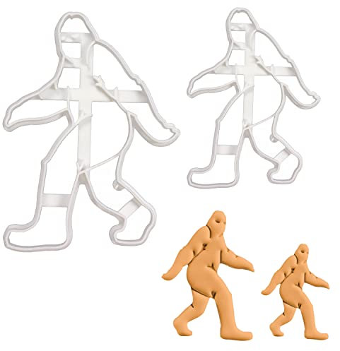 BAKERLOGY Set of 2 Big Foot Cookie Cutters - Detailed Biscuit Cutter Design for Baking and Crafts, Ideal on Fondant, Dough, Clay