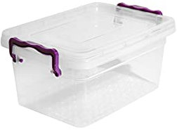 Asude Plastic Storage Box Boxes Lid Handles Food Container Home Kitchen Office Box UK, 3L