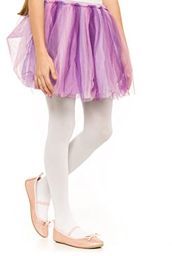 OVISSA Collants pour Filles Collants de Ballet pour Enfants, Blanc 3-4 ans