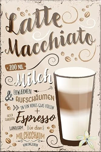 schilderkreis24 – Lustiger Spruch “Latte Macchiato“ Magnet Kaffee Deko Kühlschrankmagnet Humor Geschenkidee Geburtstag Weihnachten 9x6 cm