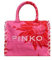Pinko Beach Shopping Canvas RICICLAT, Borsa Donna, NR1 Rosa/Rosso, Lunghezza 38cm