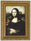 Aeromdale Puppenhaus Bild Vintage Golden Gerahmtes Bild von Mona Lisa 1/12 Puppenhaus 8,1 x 6,1 cm für Puppenhaus Dekoration