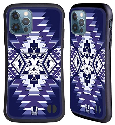 Head Case Designs Violett Navajo Totenköpfe Hybride Handyhülle Hülle Huelle kompatibel mit Apple iPhone 12 / iPhone 12 Pro