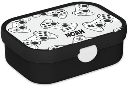 Mepal Personalisierte Brotdose mit Namen - Bento Lunchbox für Kinder - Gaming - Geeignet für bis zu 4 Butterbrote - BPA-frei & Spülmaschinenfest - 750 ml - Kleine Controllers