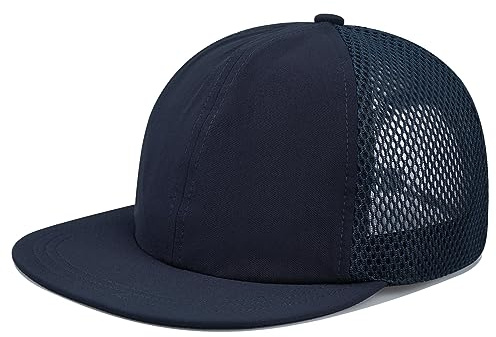 CLAPE Sommer Mesh Cap Herren Flat Brim Snapback Basecap Classic Trucker Cap Atmungsaktiv Outdoor Sport Kappe UV-Schutz Schildkappe