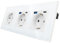 CNBINGO Enchufe triple de cristal con 4 puertos USB, 2 x (tipo C y tipo A, soporte de carga rápida de 20 W), enchufe Schuko empotrado en blanco, enchufe de pared con marco de cristal