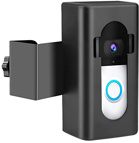 Ring Video Doorbell Bracket Perforationfree Antitheft Fixed Door Clip Metal Bracket Smart Home Devices Ring (Black, One Size)