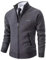 Shuanghao Uomo Cardigan Giacca Maglione Uomo Moda Felpa Elegante con Zip Foderato Pile Pesante Primaverile Autunno Invernale Outwear Cappottino Giacca Maglia Cardigan Uomo Grigio XL (Stand Collar)