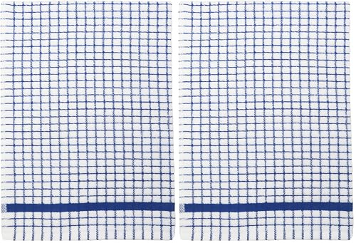 Samuel Lamont & Sons Poli-Dri Tea Towel Blue, Size 50cm x 70cm, 100% cotton Terry Towelling, Ultra-absorbent & Super Soft, Machine washable, Blue, One Size (Pack of 2)