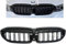 Auto Kühlergrill für BMW 3er G20 G21 G28 2019-2021, Grill Schwarz Glänzend Doppel-Lamellen Grill Front Doppel Rippen Grill Kühlergrill Links Rech