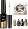 Mirror Gold Chrome Gel Nail Polish Liner Metallic Effect Nail Gel Polish Nail Liner Painted Gel Polish Thin Brush For Chrome Nail Soak Off UV/LED