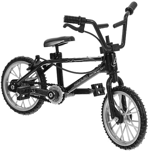 ibasenice Miniature Artificial Bicycle Model Dolls House Miniature Bikes Set Metal Material Black Photo Prop Gift Decoration