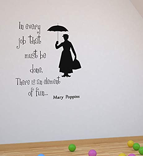 SucAda Mary Poppins Stickers Muraux Décoration de la Maison Art Stickers Muraux Salon Chambre Décoration Murale Amovible Vinyle Autocollants 80 * 50 cm