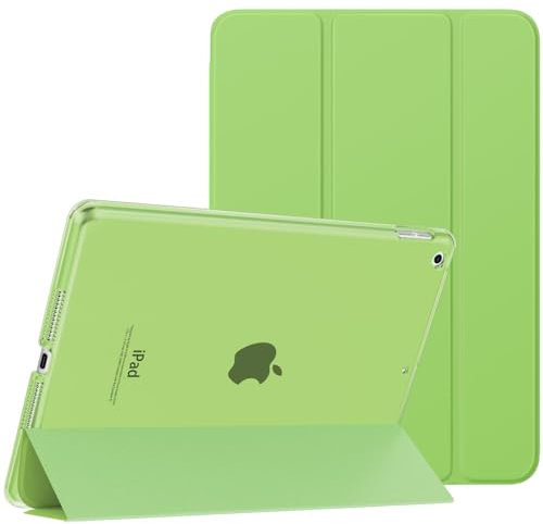 MoKo Schützhülle Kompatibel mit Neu iPad 9. / 8. / 7. Generation (2021/2020/2019), Tablethülle mit Ständer Matt Rückseite Auto Schlaf/Aufwach Funktion für iPad 10,2 Zoll, Scharfes Grün