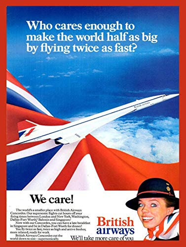 GQWJKSZ Concorde British Airways, 20,3 x 30,5 cm, für Garage, Wanddekoration, Metallblechschild, geeignete Plakette für Cafés, Restaurants, Hotels, Bars, Bauernhäuser, Gärten
