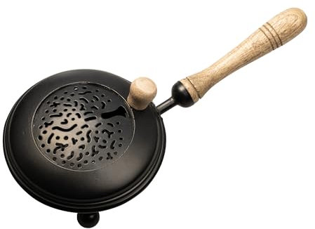 NKlaus Eiserne Räucherpfanne, schwarz, D 12cm - Perfekt für Räucherwerk und Weihrauch 15879