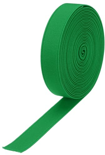 QUARKZMAN 1.5cm Gummiband Breit zum Nähen, 4.28 Meter Elastic Rubber Band, Breites Gummiband für Hosen, Bund, Stoffe zum Nähen (Grün)