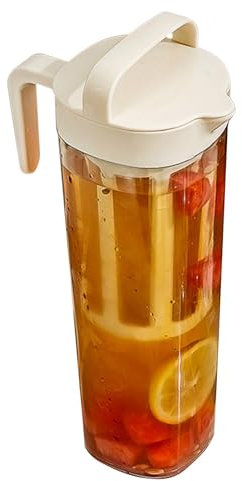 Große Cold Brew-Kaffeemaschine, Cold Brew-Kaffeekanne - 1100 ml Eiskaffeemaschine mit Griff | Eisfrucht-Teekanne mit Filter, Kühlschrank-Wasserflasche für heißen Tee, Eistee, Eiskaffee, Wasser