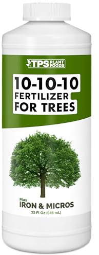10-10-10 Fertilizer for Trees & Shrubs, Balanced NPK + Iron & Micros, 32 oz