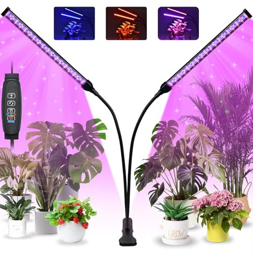 BOOTEEK Lámpara de Cultivo de Plantas, 126 LED Luces de Crecimiento Espectro Completo Luz para Cultivo de Plantas Interior con Temporizador 3/9/12H, 10 Niveles de Atenuación, 3 Modos de Iluminación