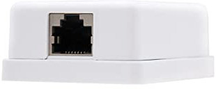 Toma RJ45 CAT.5E FTP de superficie, 1 salida, color blanco, ideal para redes de datos en hogares y oficinas.