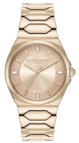 Olivia Burton Analogue Multifunction Quartz Watch for Women Lustre Collection with Stainless Steel Bracelet