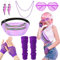ViEinkaufen 80s Fancy Dress for women, 90s Fancy Dress Costumes Set Waist Bag Neon Leg Warmers Fishnet Gloves Sunglasses Earrings Necklace Neon Party Accessories