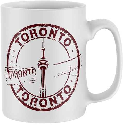 Purple Print House Toronto Mug Men Women Canadian Travelling City Keepsake Gift Tea Coffee Cup