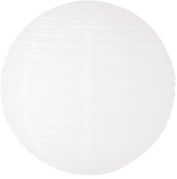 ValueLights | Medium Easy Fit White Paper Globe Ceiling Pendant Light Shade | Ceiling Lights, Home Décor & Improvement Essential | Included LED Bulb | 400mm Shade Width