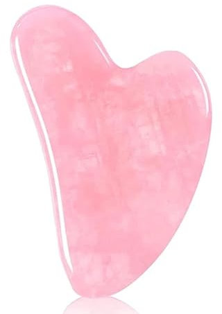 Gua Sha Viso Pietra Gua Sha Giada Quarzo Rosa Trattamento Naturale del Viso Guasha Ridurre le Linee Sottili e le Rughe (Quarzo Rosa)
