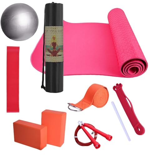 Yoga-Set – Yogamatten-Set, kompaktes Trainingsgerät, komplettes Set, Matte, Blocks, Gurte, Fitnessstudio, Flexibilität, Trainingsausrüstung, Übung für Fitness