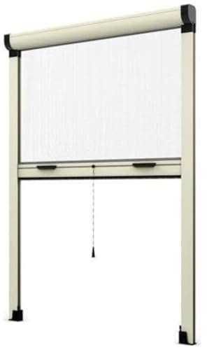 Zanzariera verticale fai da te a kit su misura, misura e colore a scelta, Zanzariera per finestra sali e scendi a kit (Avorio, L:100 x H:160)