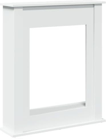 Kaminumrandung Weiß 75x20x87,5 cm - Dekorative Umrandung für Kamine & Holzöfen - Hochwertiger Holzwerkstoff - Einfache Montage & Stilsicheres Design