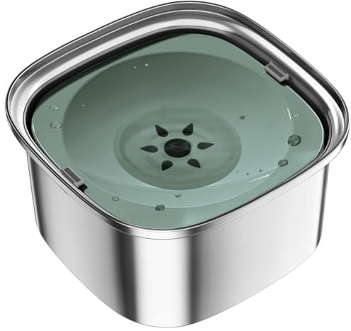Paaruter 3L Dog Water Bowl 101Oz Stainless Steel Dog Bowl No Spill Large Capacity Dog Food Water Bowl Slow Water Feeder Easy to Use Green