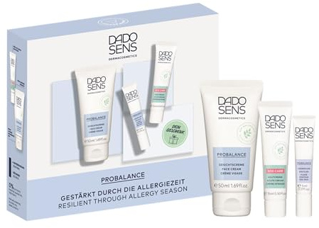 DADO SENS PROBALANCE Bye Bye Allergie-Set, Gesichtspflege Set Sensible Haut | Beruhigende Gesichtscreme, Abschwellende Augencreme, Intensivpflege SOS Akut-Creme, Mildert Juckreiz, Brennen & Rötung